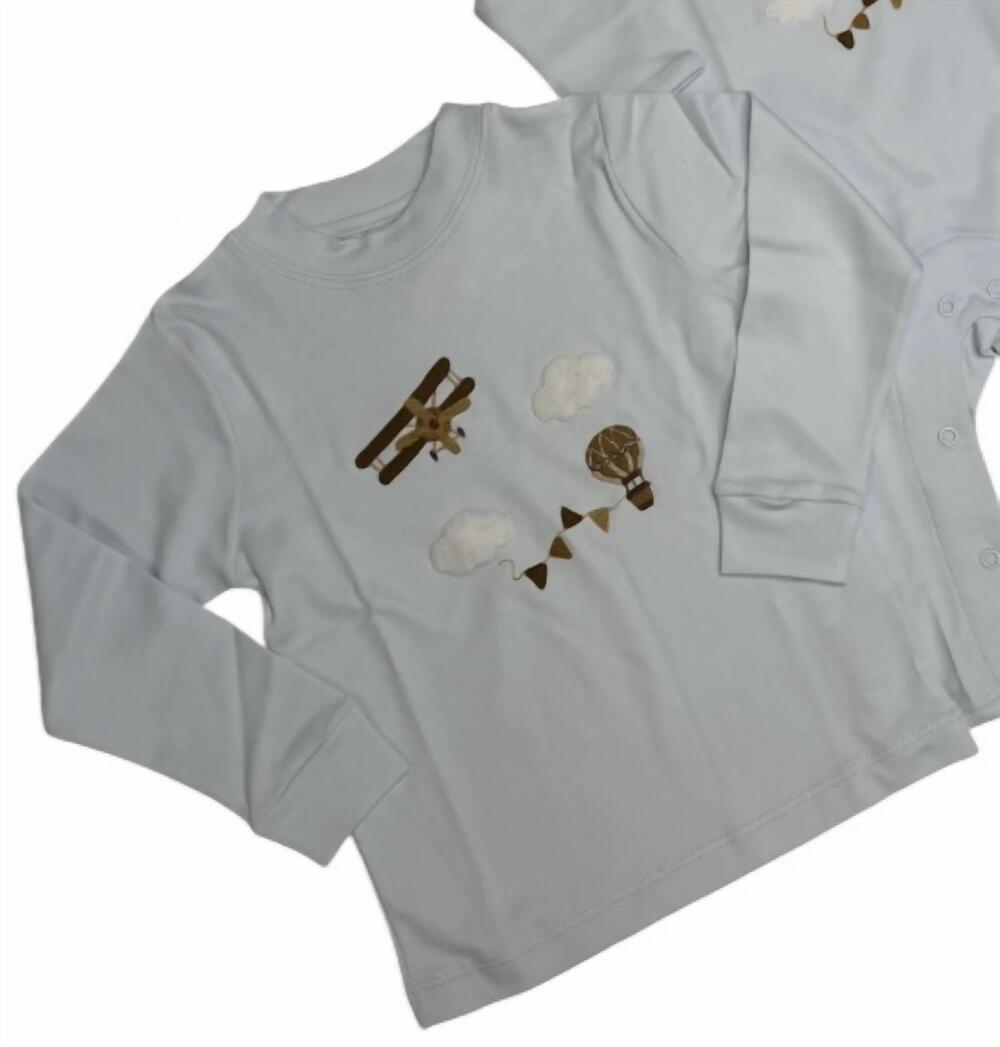 NEW SQUIGGLES boy's airshow fun long sleeve tee in white